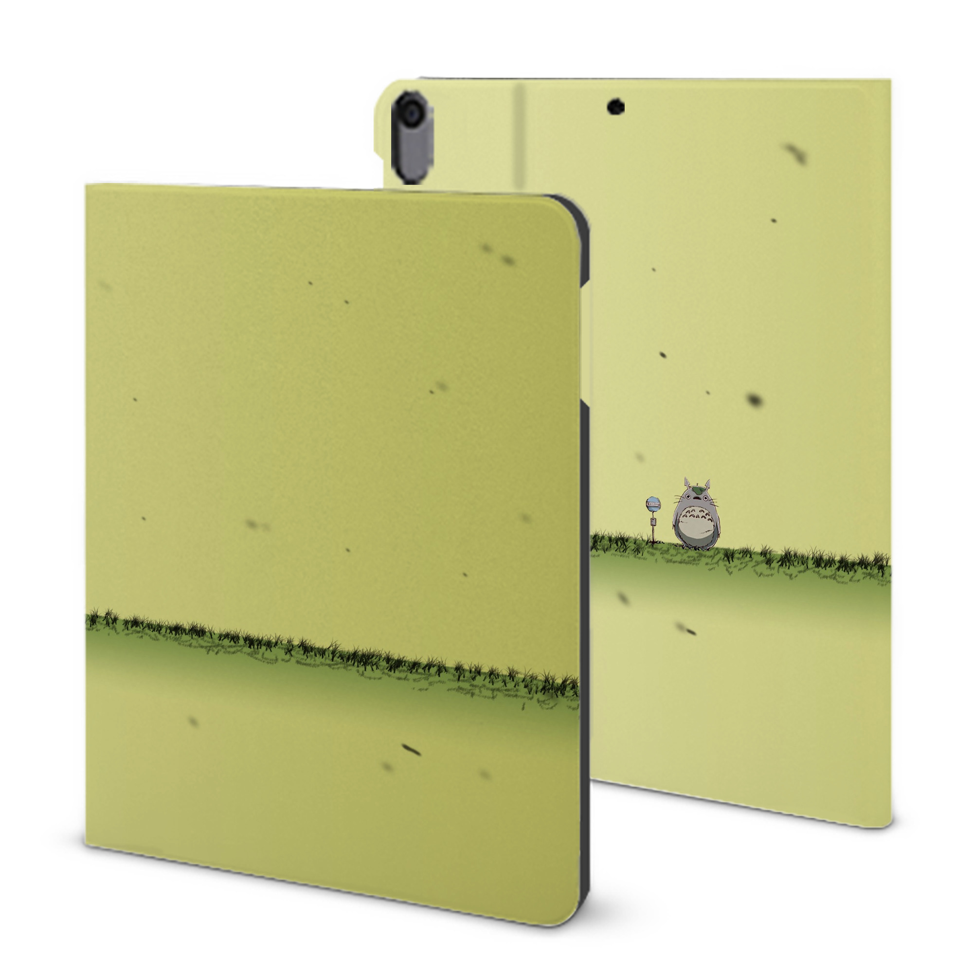 （画像用） となりのトトロ 草壁メイ 草壁サツキ My Neighbor Totoro Satsuki Kusakabe Mei Kusakabe IPad ケース ブック型 PUレザー TPU 耐衝撃 軽量 薄型 ペン収納なし 全面保護 IPad 各モデル対応